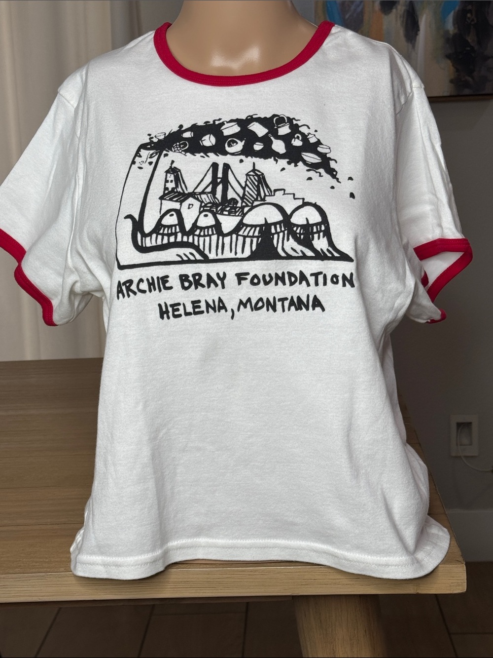 Archie Bray Foundation Helena Montana Art Ringer Tee 2XL Museum Graphic Shirt